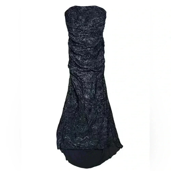 Badgley Mischka Dresses & Skirts - Badgley Mischka Black Crushed Velvet Grown Strapless Size 4